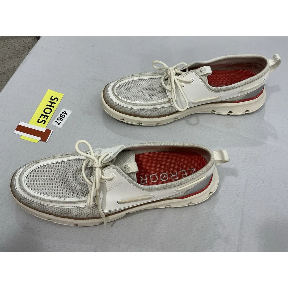 Men’s Cole Haan Zerogrand Regatta Boat Shoes 13 M White C35975